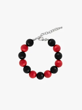 Lola Beaded Bracelet - Red/Black