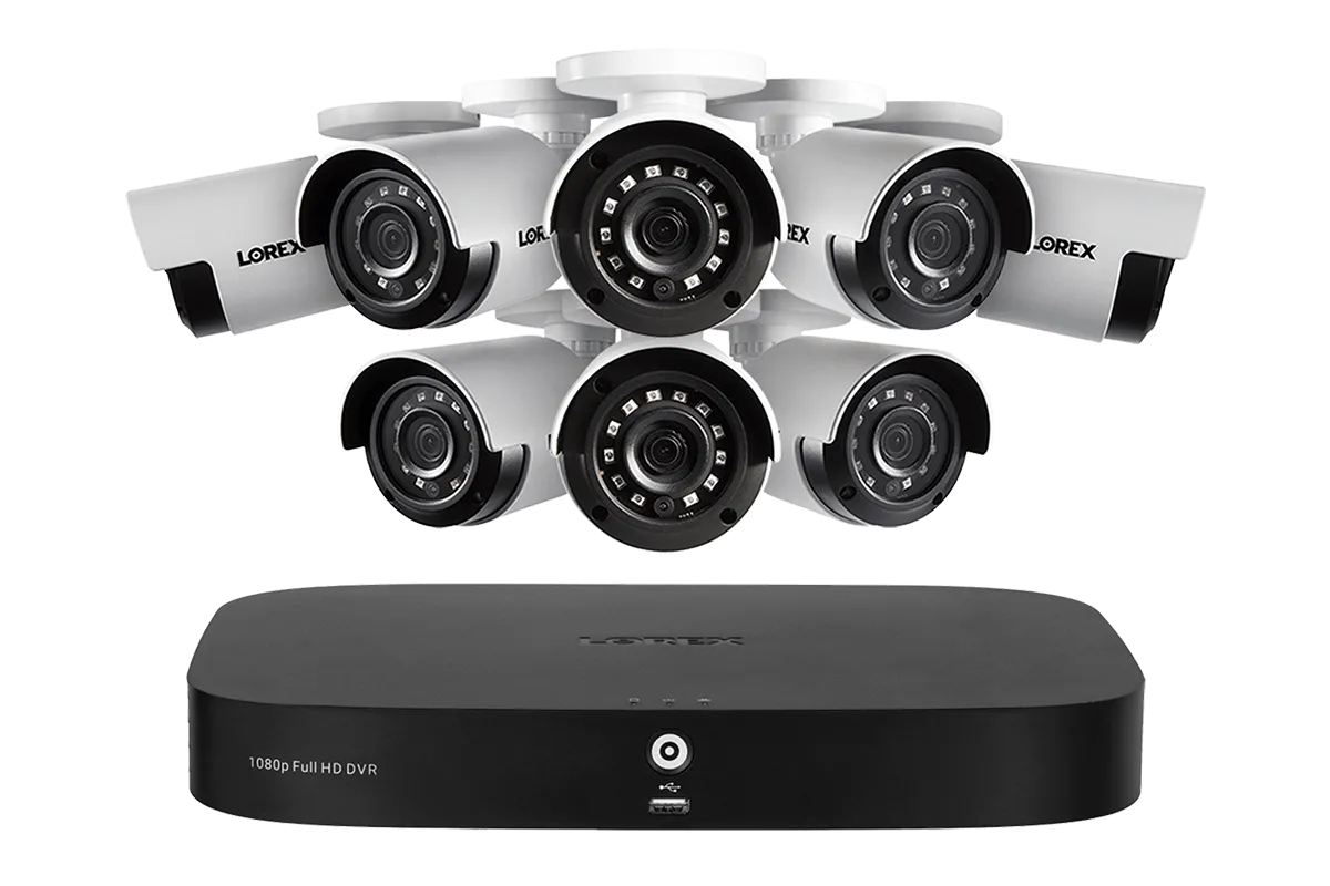 Lorex 1080p (8 Camera Capable) 1TB Wired DVR System with Analog Security Cameras