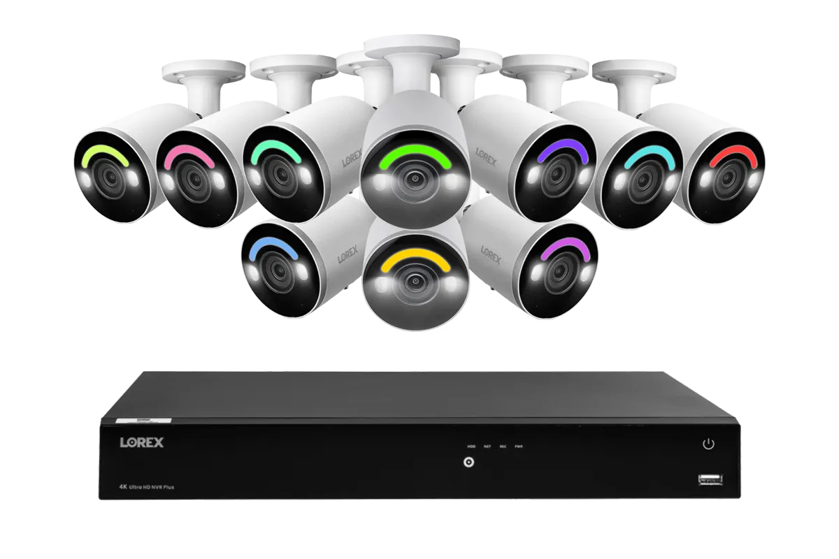 Lorex Fusion Series 4K 16 Camera Capable (Wired or Fusion Wi-Fi) 4TB Wired NVR System with Wired 4K IP Bullet Cameras