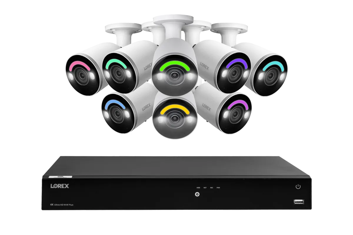 Lorex Fusion Series 4K 16 Camera Capable (Wired or Fusion Wi-Fi) 4TB Wired NVR System with Wired 4K IP Bullet Cameras