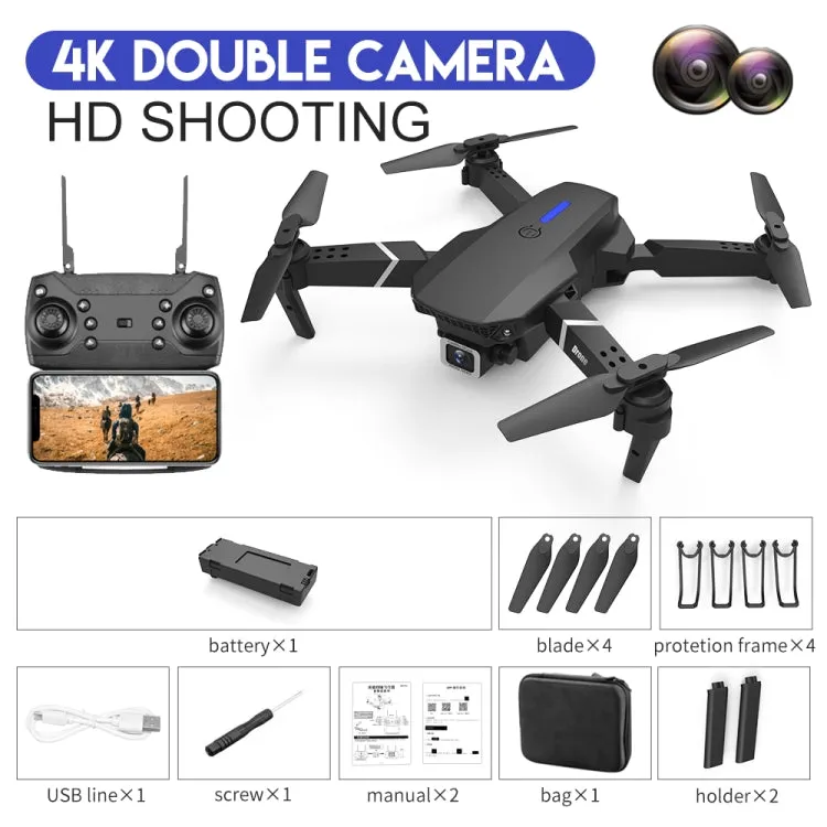 LS-E525 4K Double HD Camera Mini Foldable RC Quadcopter Drone Remote Control Aircraft(Black)