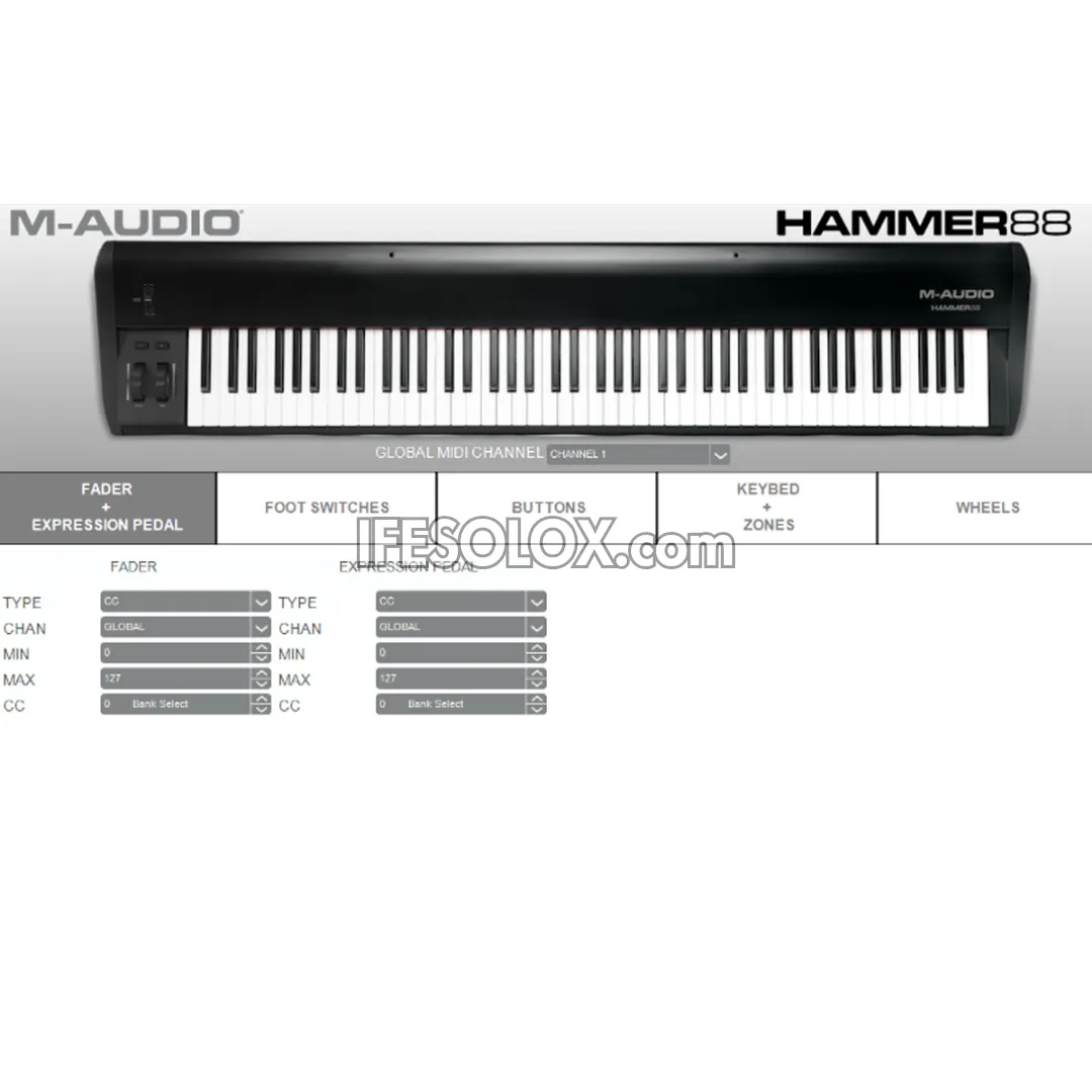 M-AUDIO Hammer 88 USB MIDI Controller with Hammer-Action 88 Keys and MIDI out - Brand New