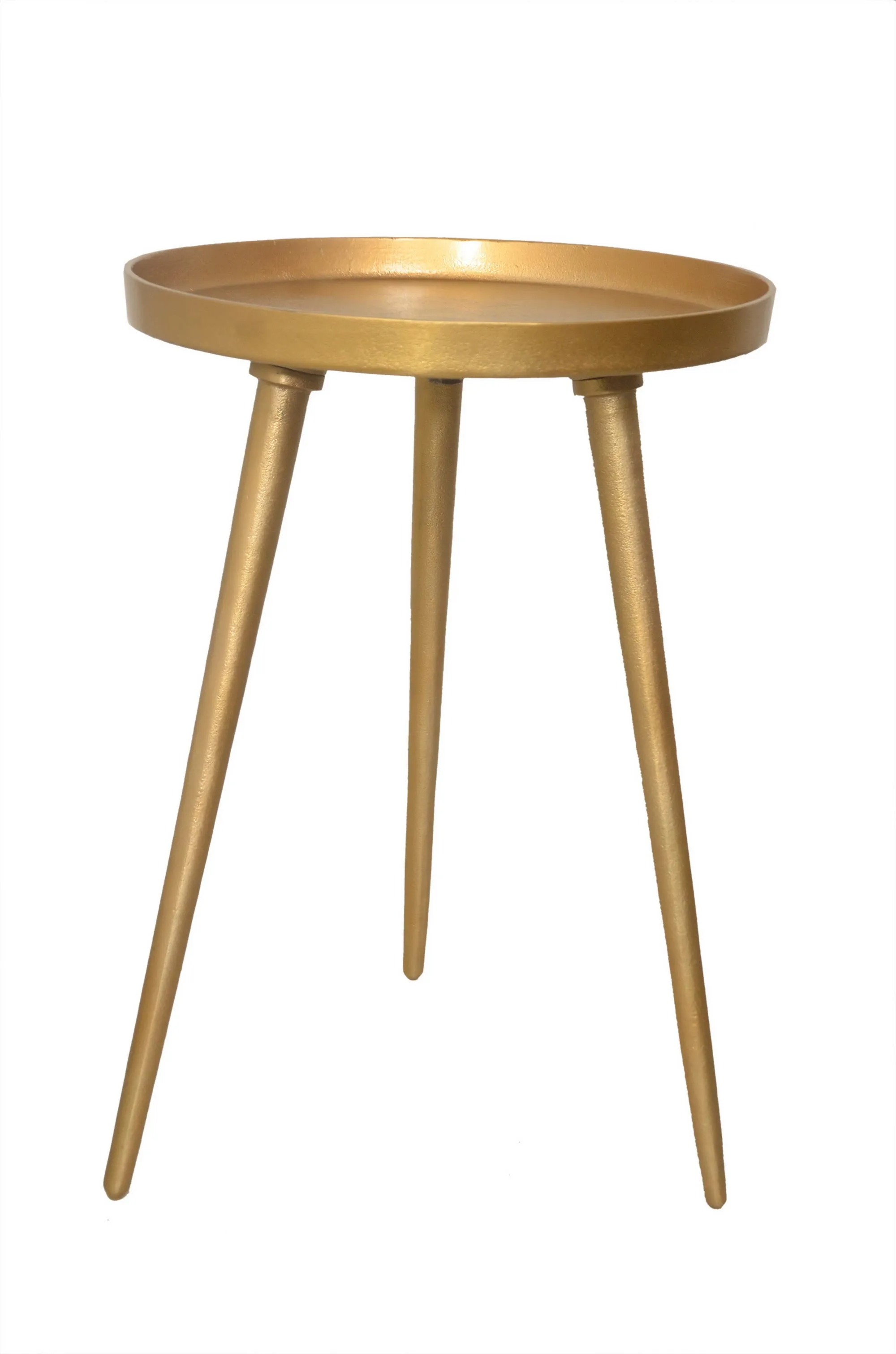 Maxine Tripods Metal Side Table, Gold