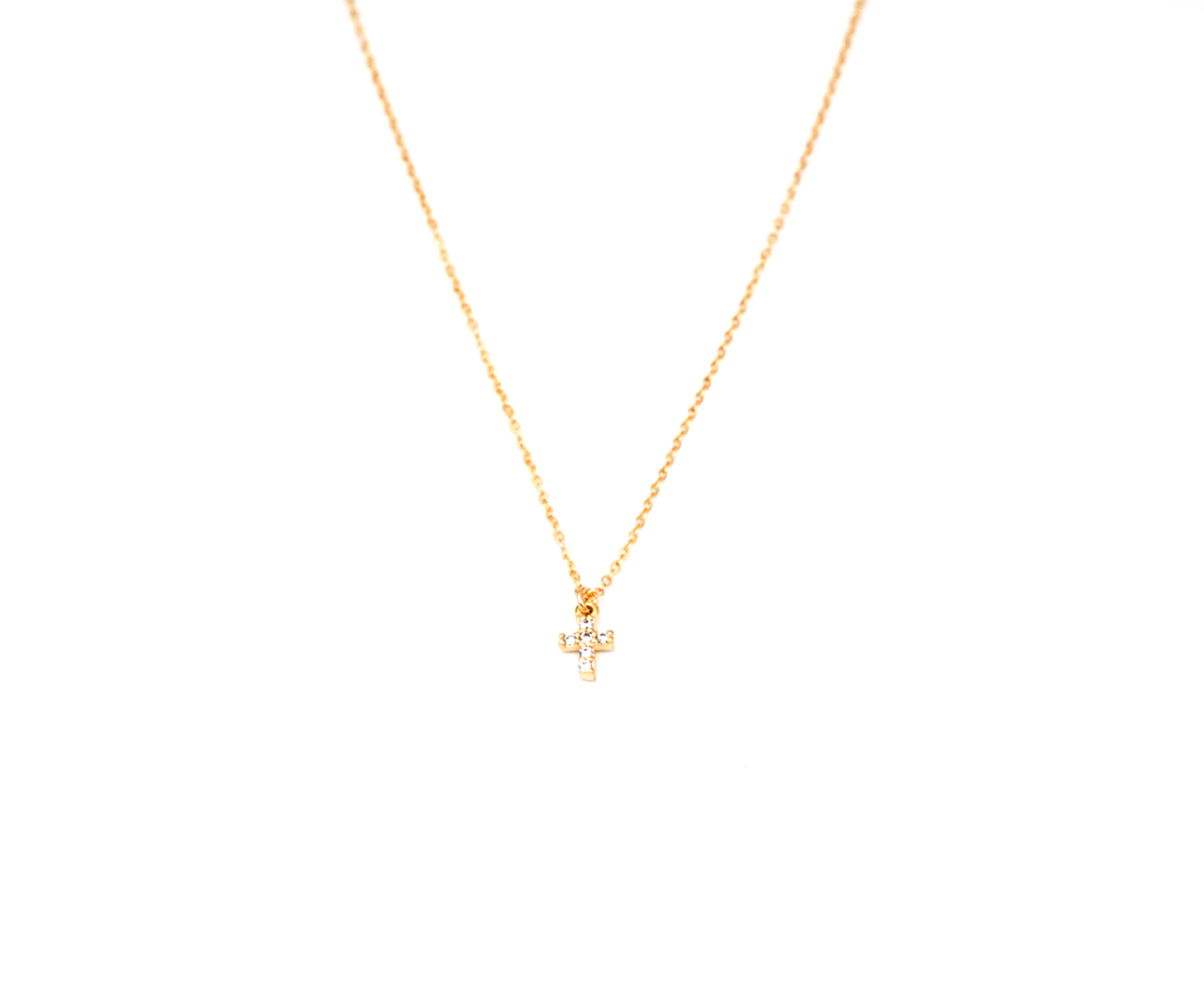 Mini CZ Cross Necklace