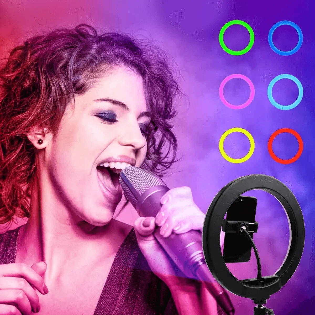 MJ-26 RGB LED Soft Ring Light With Stand-Selfie Light