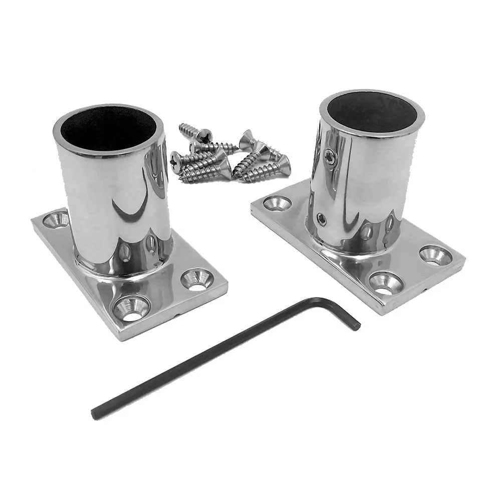 NavPod Stainless Steel Feet f/1.25* Diameter AngleGuards or Stanchion Kits (Rectangular Base) w/Hardware