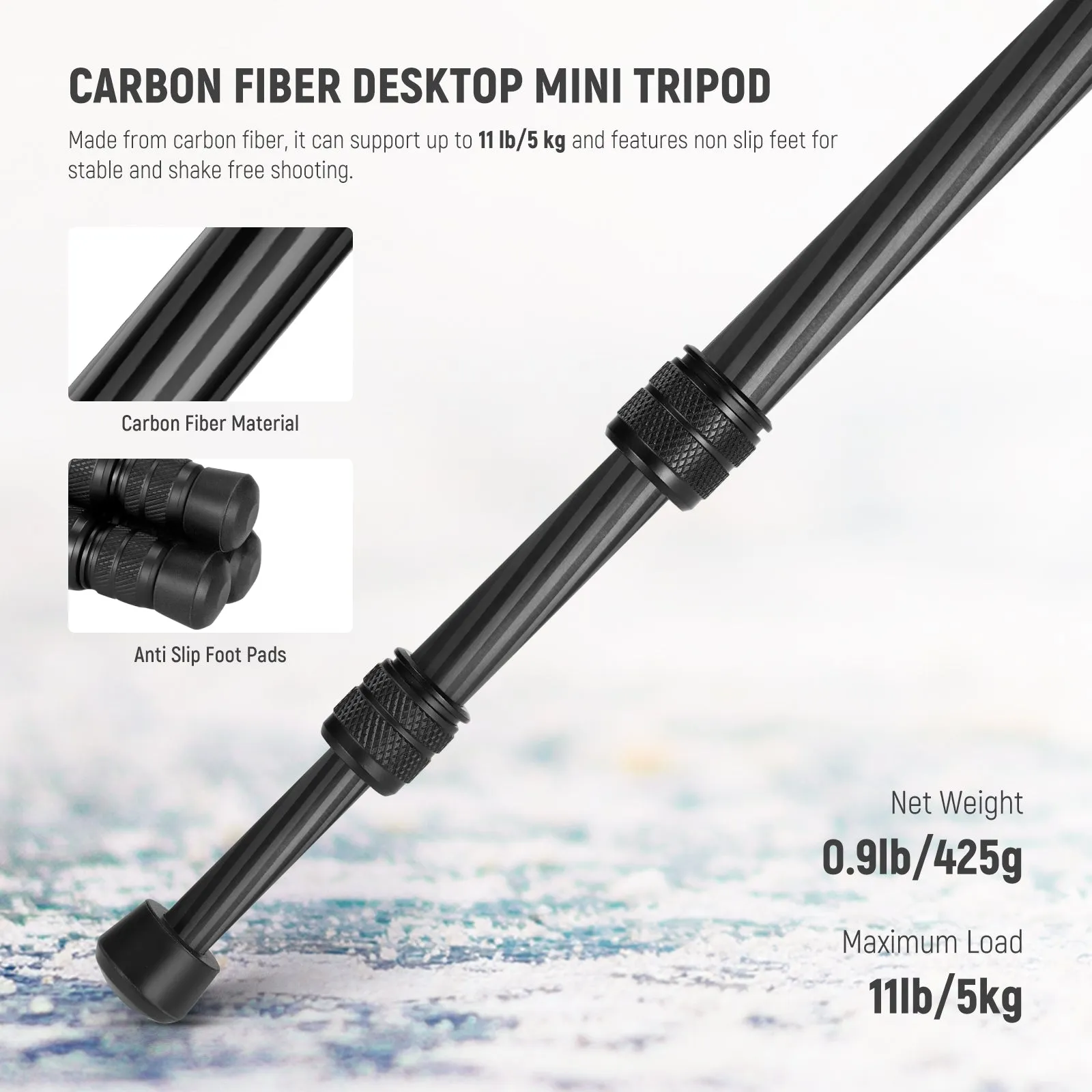 NEEWER TP09 Carbon Fiber Mini Tripod