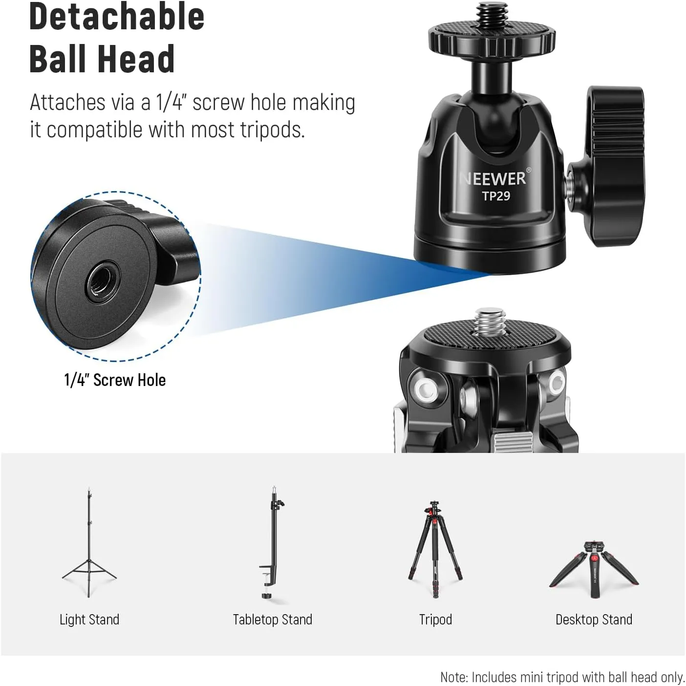 NEEWER TP29 Metal Tabletop Mini Tripod