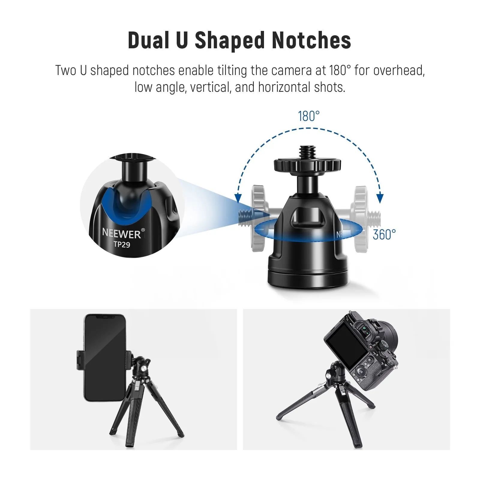 NEEWER TP29 Metal Tabletop Mini Tripod