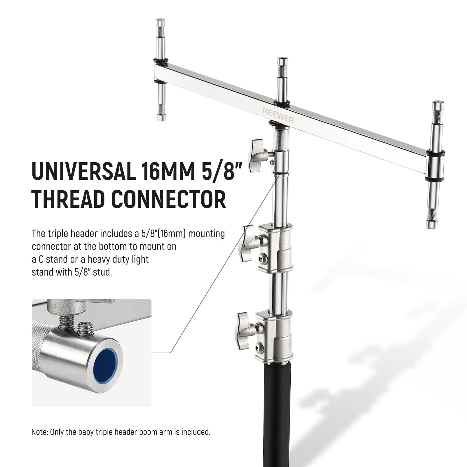 NEEWER UA005 Baby Triple Header Boom Arm