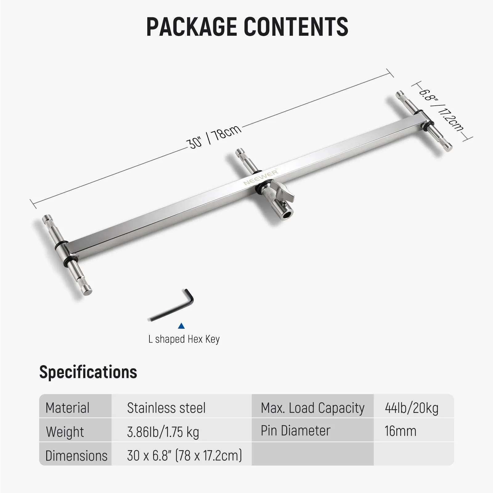 NEEWER UA005 Baby Triple Header Boom Arm