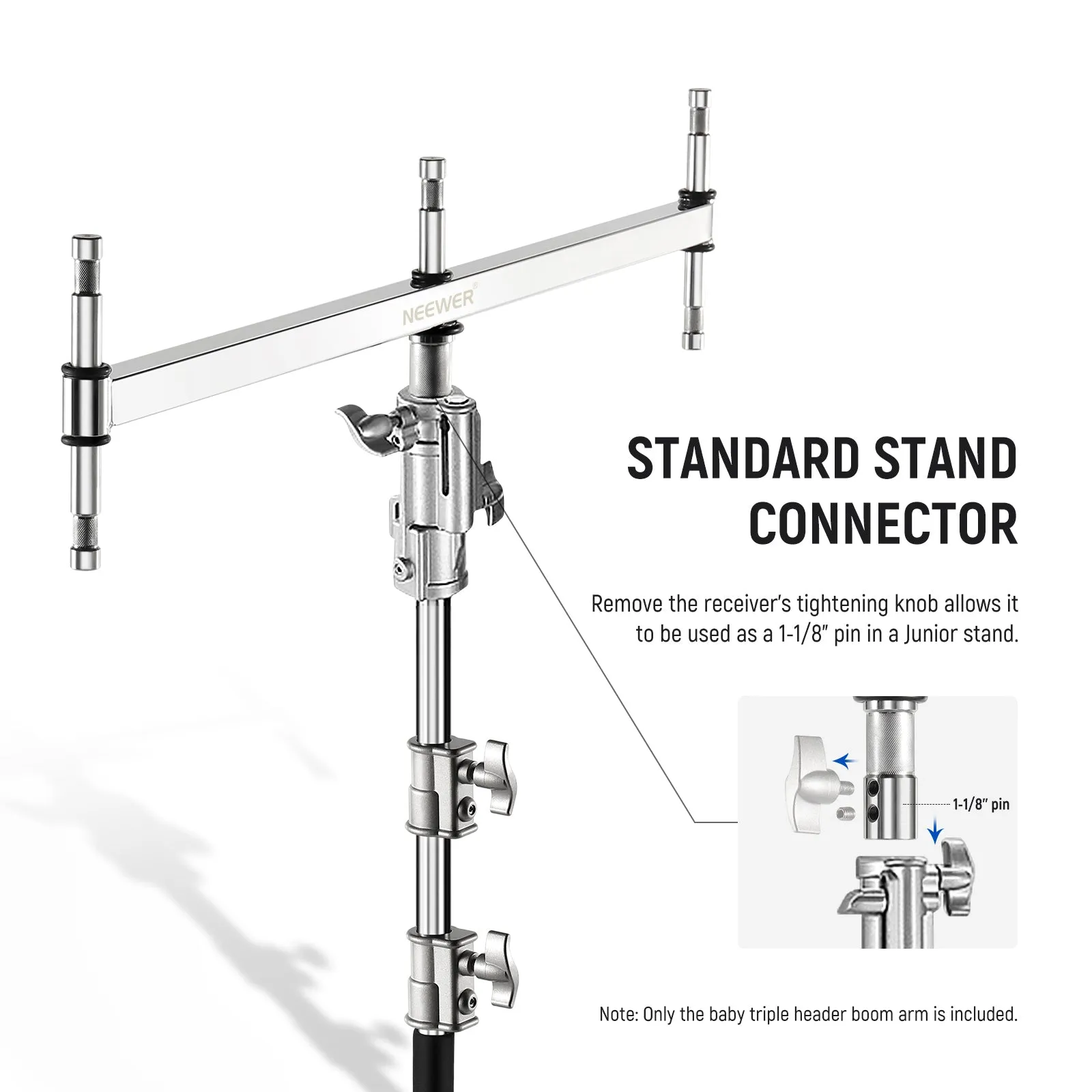 NEEWER UA005 Baby Triple Header Boom Arm