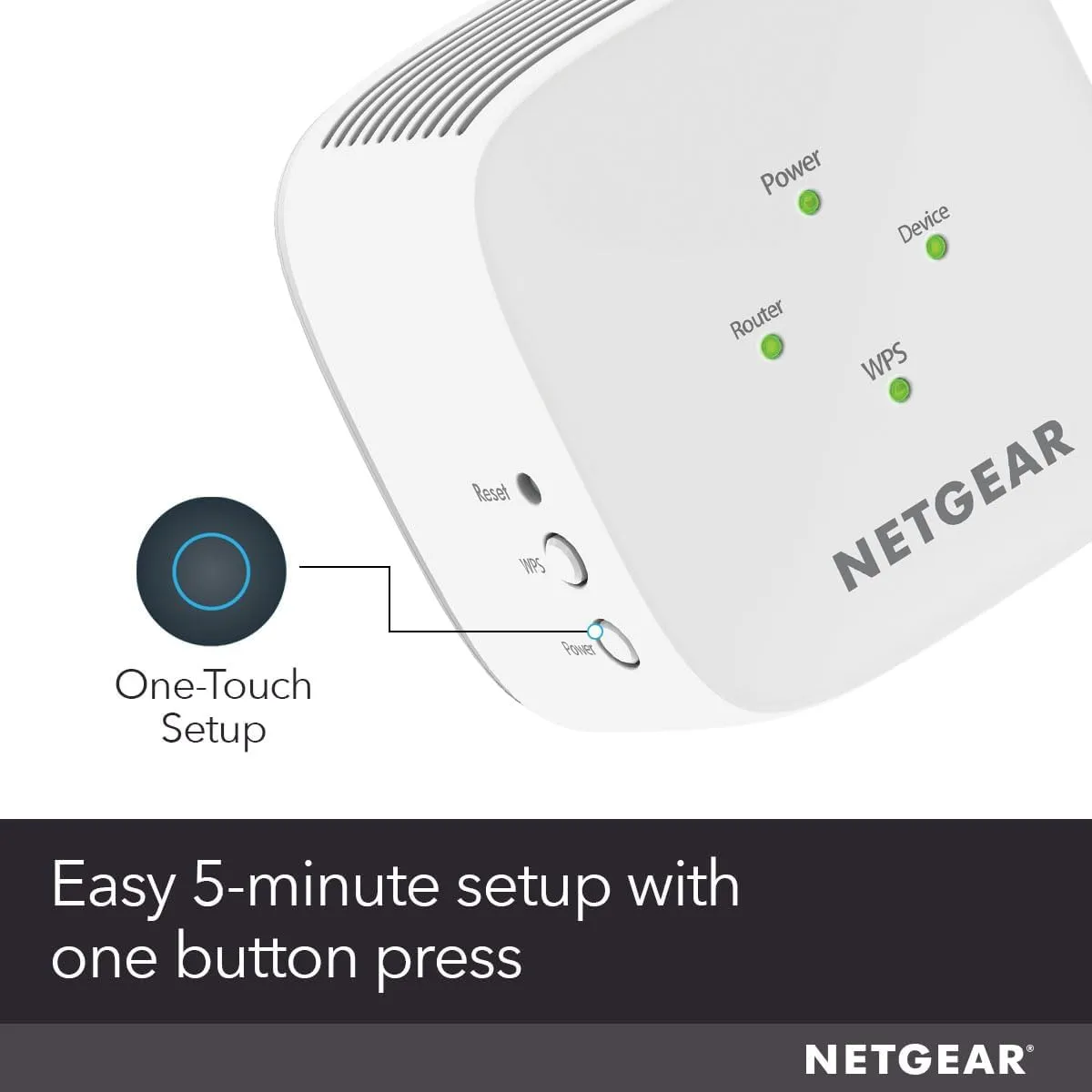 NETGEAR EX6110 WiFi Range Extender Booster – 1.2 Gbps, Compact Design, Ethernet Port, Easy Setup, White