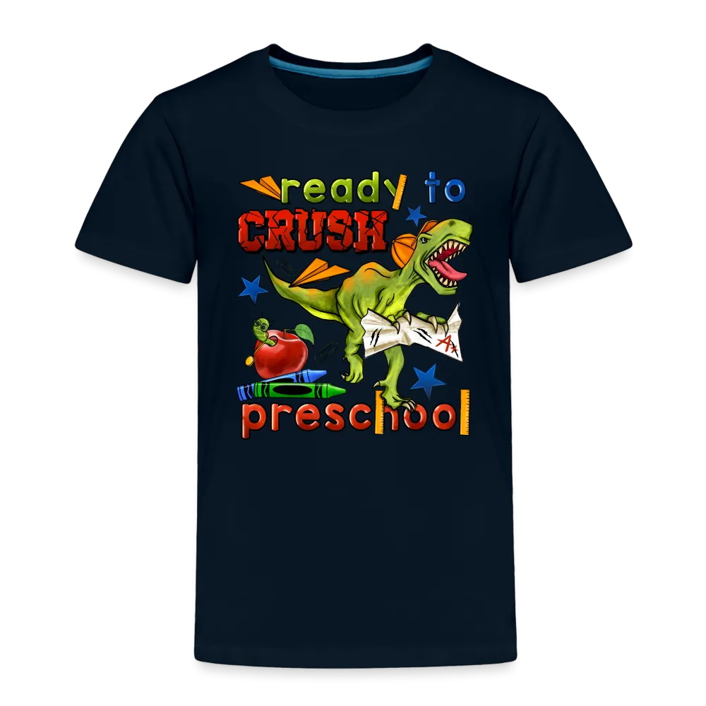 NicholesGifts Toddler Boys Dinosaur Ready To crush Preschool Short Sleeve Premium T-Shirt