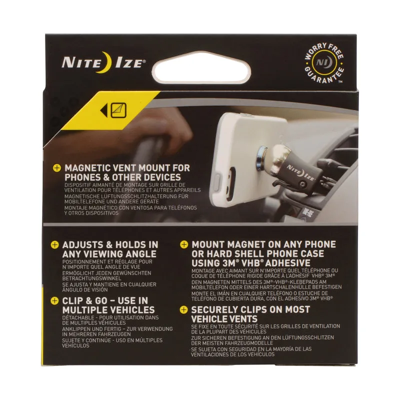 Nite Ize Steelie Black/Silver Cell Phone Car Vent Mount For Universal