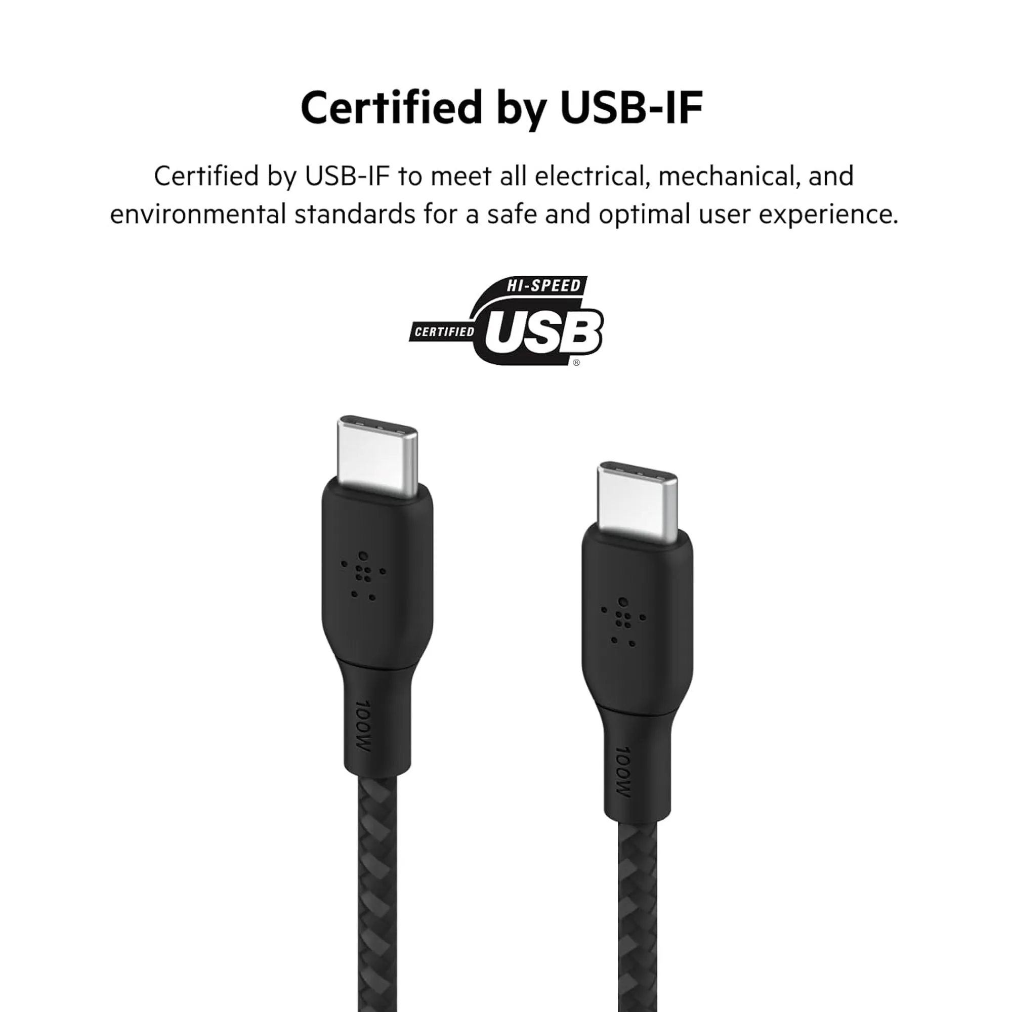 [ONLINE EXCLUSIVE] BELKIN BoostCharge USB-C to USB-C 100W USB 2.0 480 Mbps Braided Cable