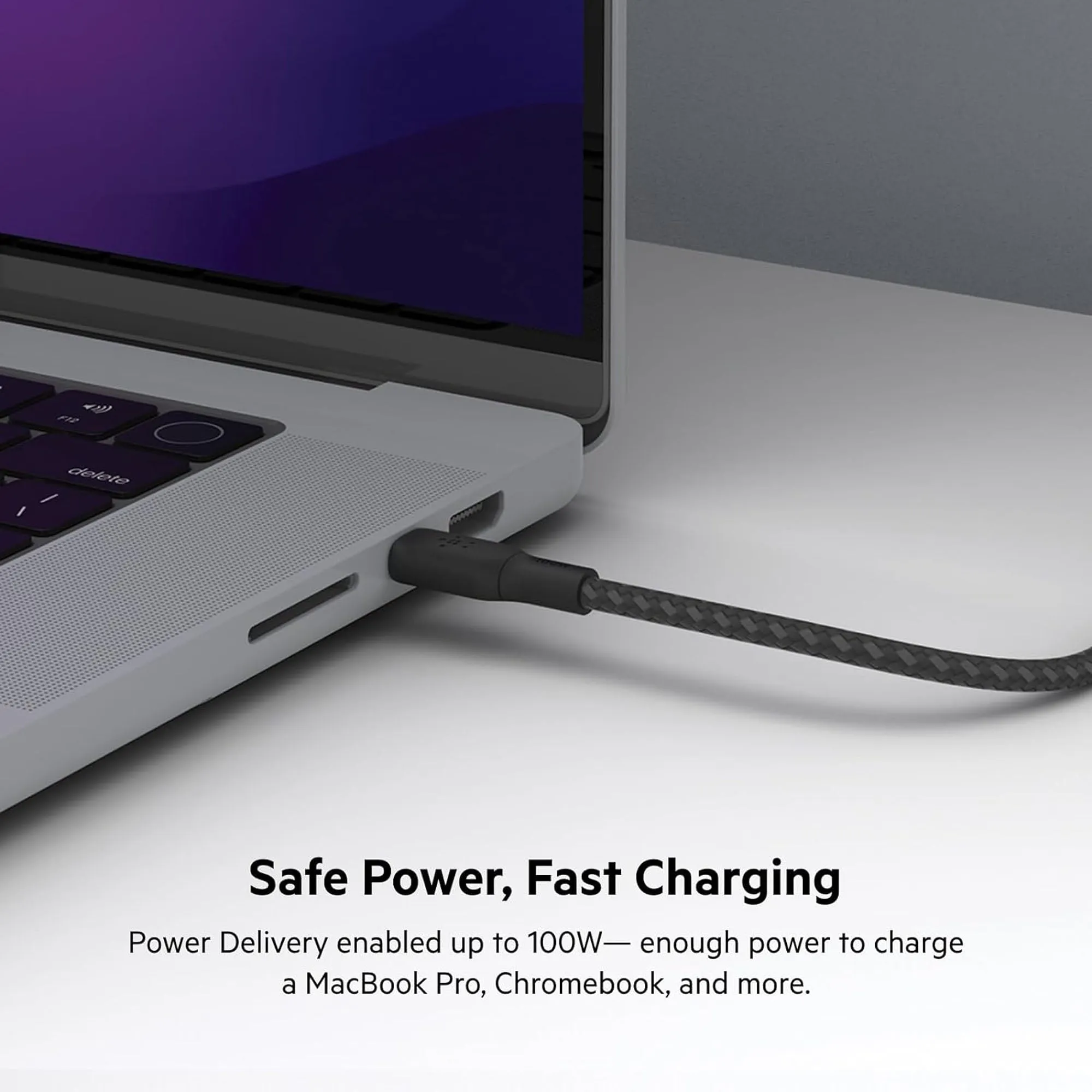 [ONLINE EXCLUSIVE] BELKIN BoostCharge USB-C to USB-C 100W USB 2.0 480 Mbps Braided Cable