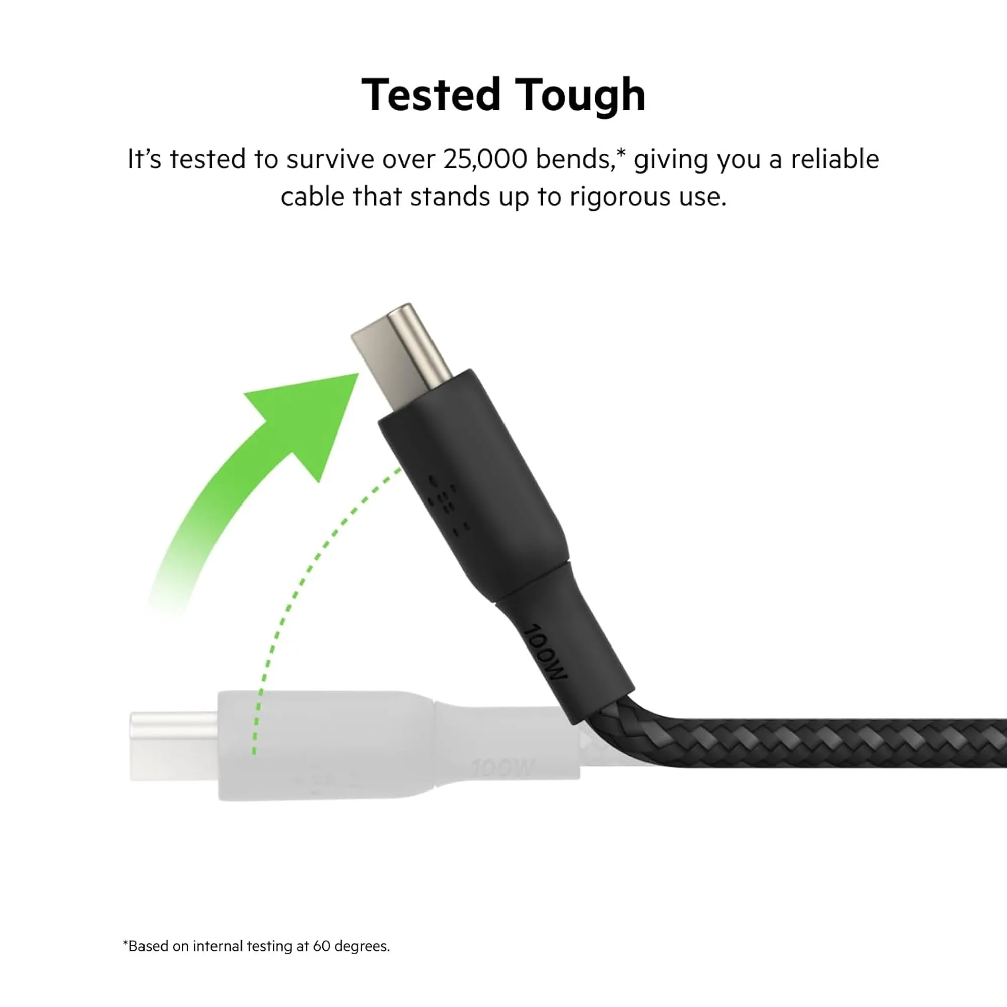 [ONLINE EXCLUSIVE] BELKIN BoostCharge USB-C to USB-C 100W USB 2.0 480 Mbps Braided Cable