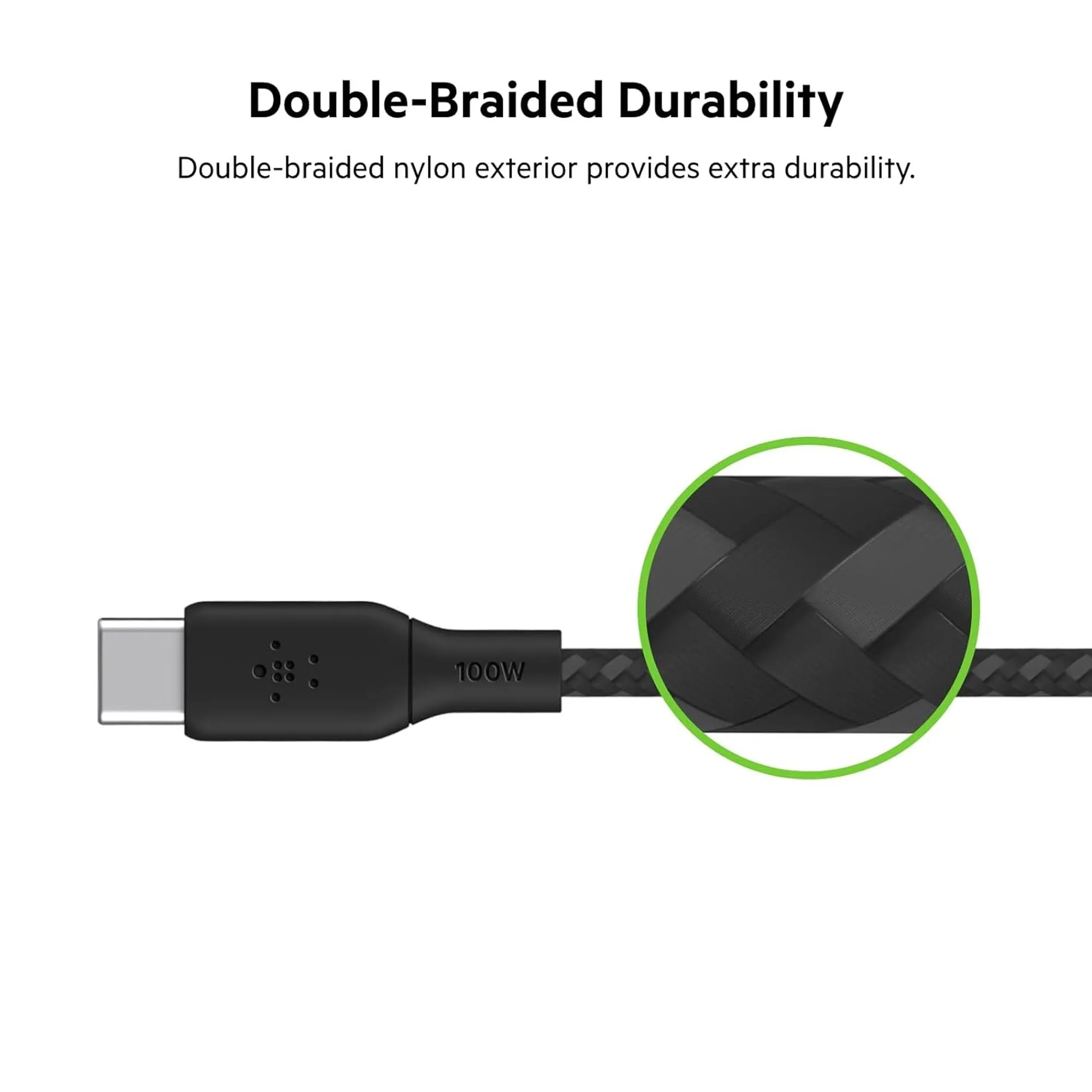 [ONLINE EXCLUSIVE] BELKIN BoostCharge USB-C to USB-C 100W USB 2.0 480 Mbps Braided Cable