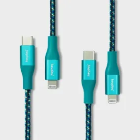 Open Box - 6' USB-C Braided Cable 2pk - heyday Ocean Teal