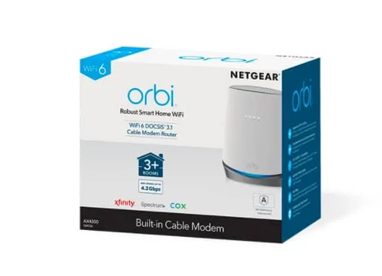 Orbi Tri-Band 4.2Gbps WiFi 6 Cable Modem Router (AX4200)