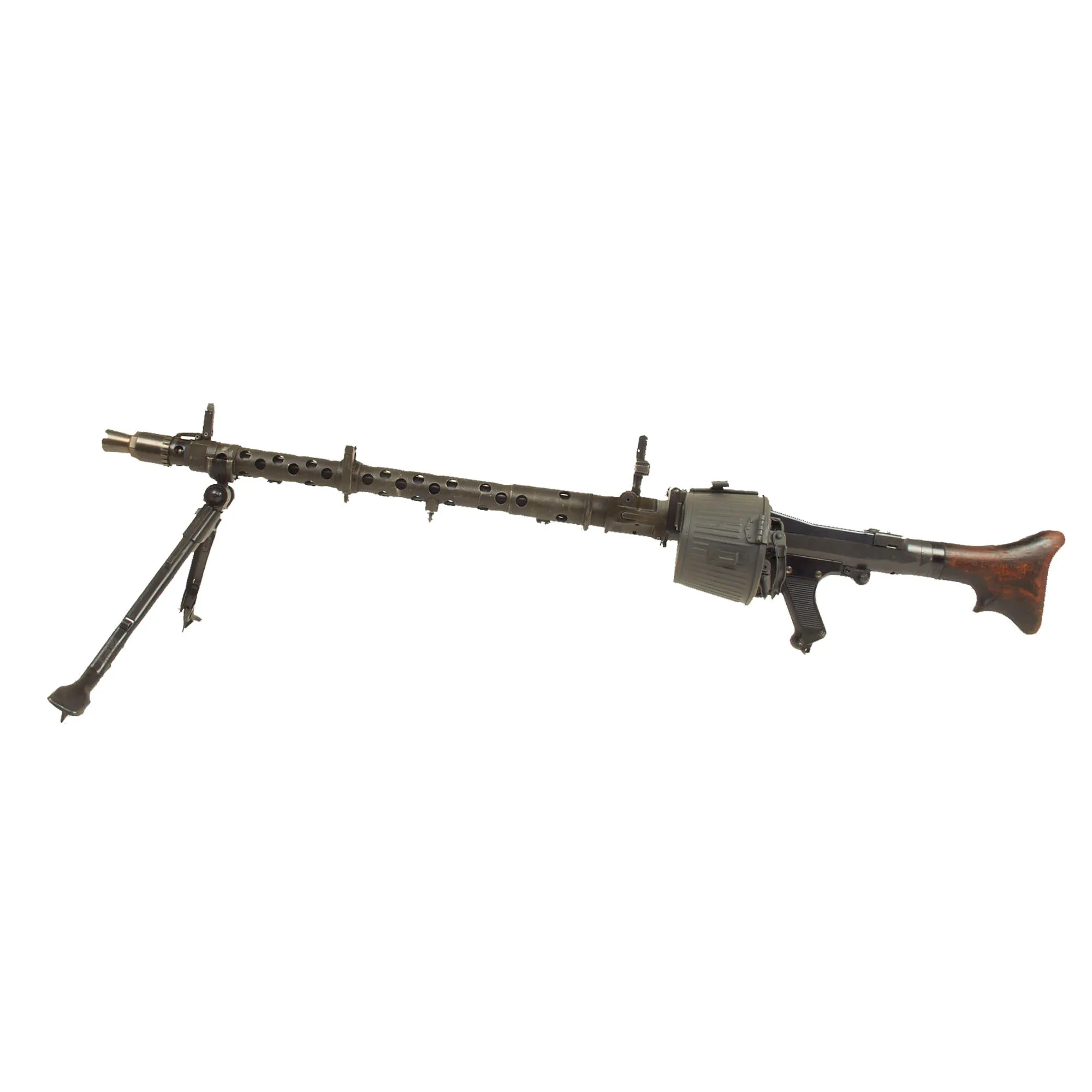 Original German WWII MG 34 Display Machine Gun by Waffenwerke Brünn with Basket Belt Carrier - dated 1945