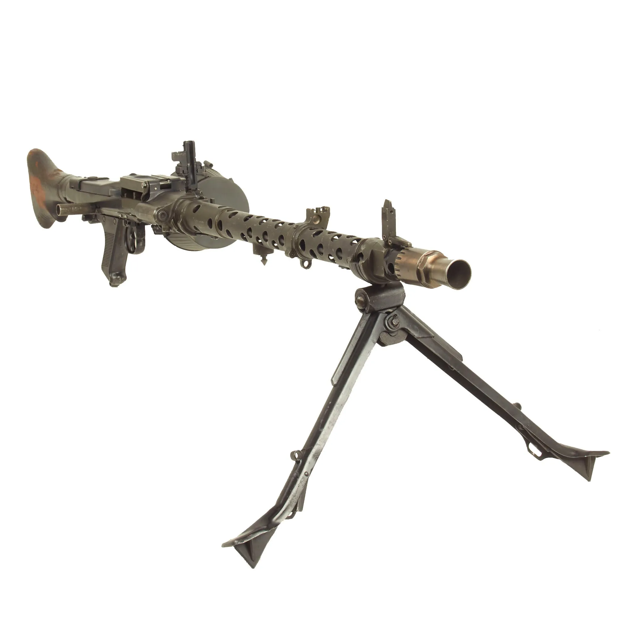 Original German WWII MG 34 Display Machine Gun by Waffenwerke Brünn with Basket Belt Carrier - dated 1945