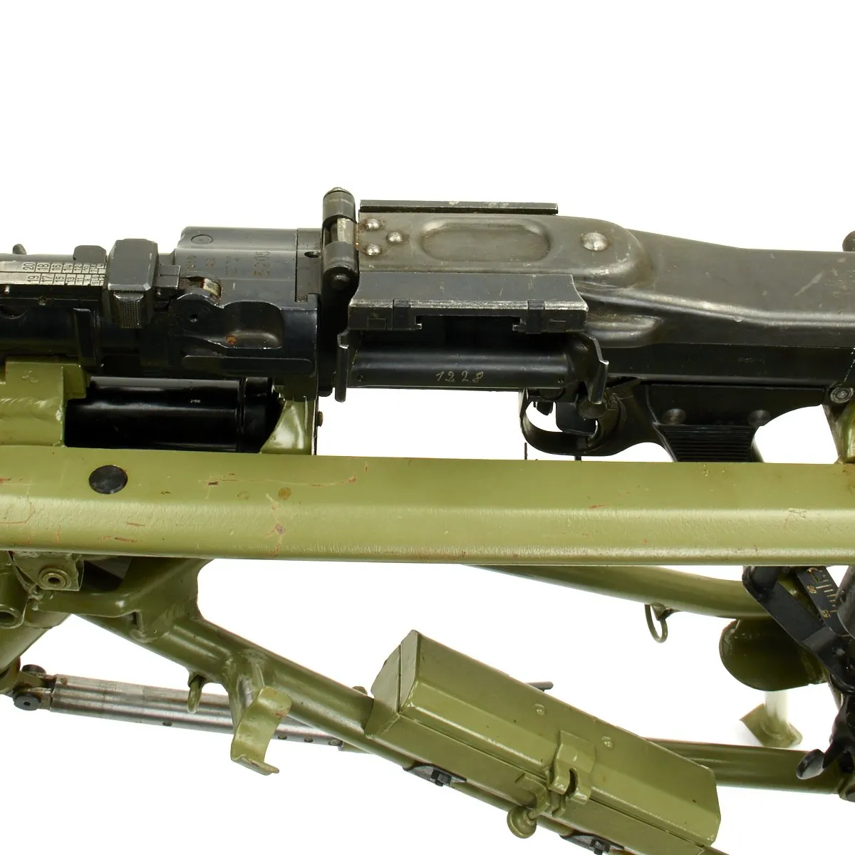 Original German WWII MG 34 Display Machine Gun with MG 42 Lafette Mount - marked dfb 42