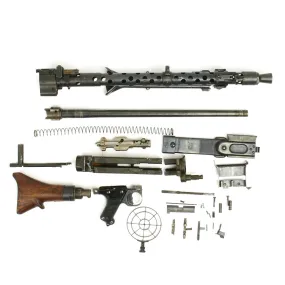 Original German WWII MG 34 Machine Gun Parts Set with Demilled Receiver - marked dot 1944