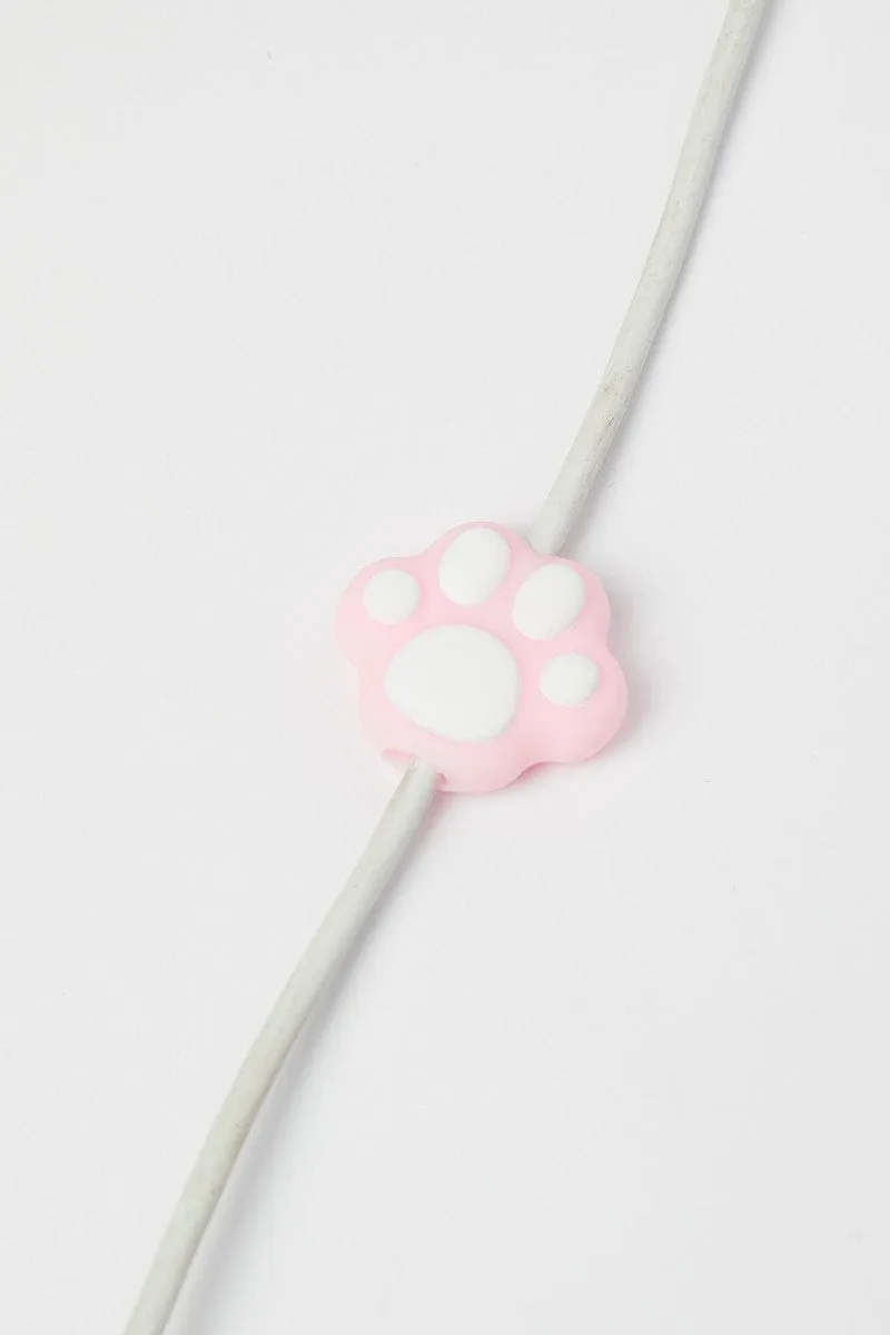 Pink Paw Design Data Cable Protector