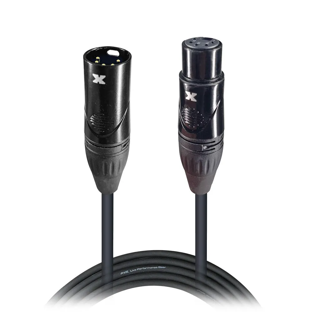 ProX XC-5PDMX05 5 Ft. DMX XLR5-M to XLR5-F High Performance Data Cable