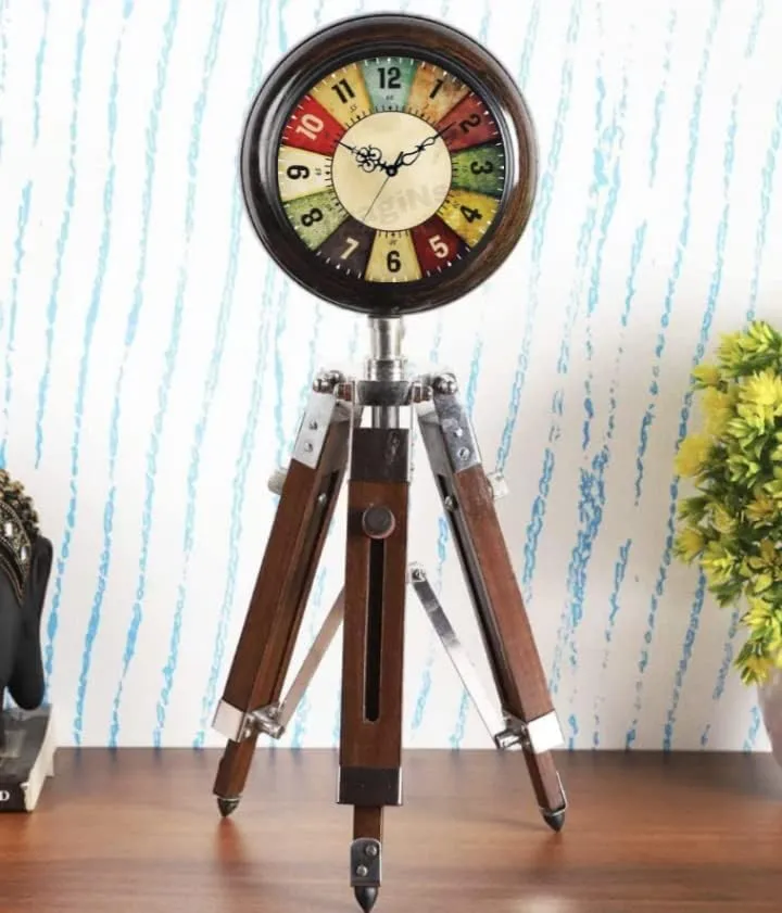 Quality Step Packers Stand Clock Wooden Table Desk for Office Living Room Decoration Wood Strong