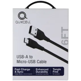 Quikcell 6ft Braided USB-A to Micro-USB Charging Cable - Black