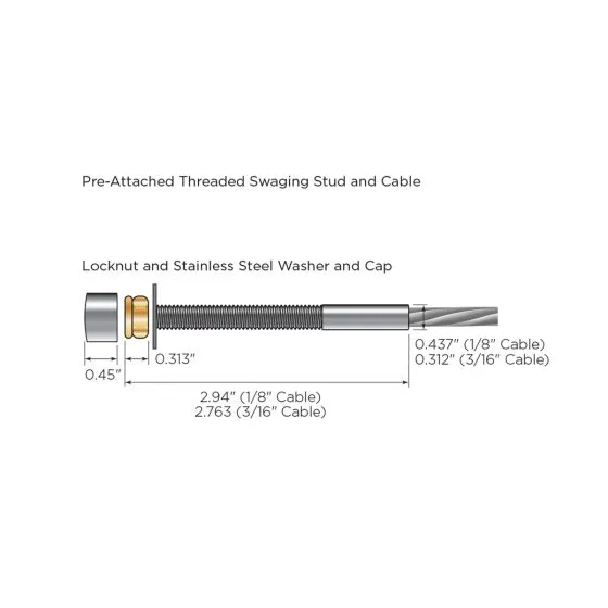 RailFX® Cable Rail Kits | 102 Series | Ø 1/8" Cable | Through-Post | Wood Post Applications