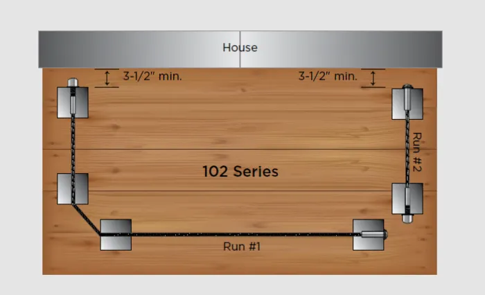 RailFX® Cable Rail Kits | 102 Series | Ø 3/16" Cable | Through-Post | Wood Post Applications