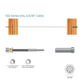 RailFX® Cable Rail Kits | 102 Series | Ø 3/16" Cable | Through-Post | Wood Post Applications