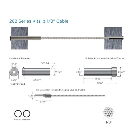 RailFX® Cable Rail Kits | 262 Series | Ø 1/8" Cable | Through-Post | Metal Post Applications