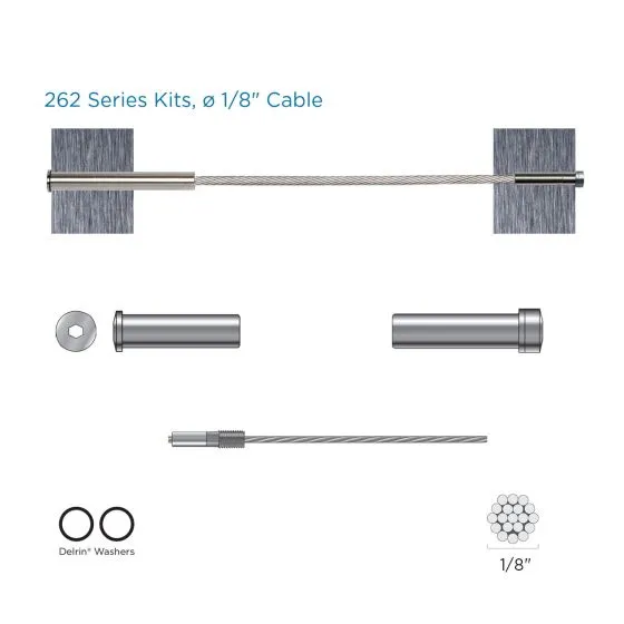 RailFX® Cable Rail Kits | 262 Series | Ø 1/8" Cable | Through-Post | Metal Post Applications