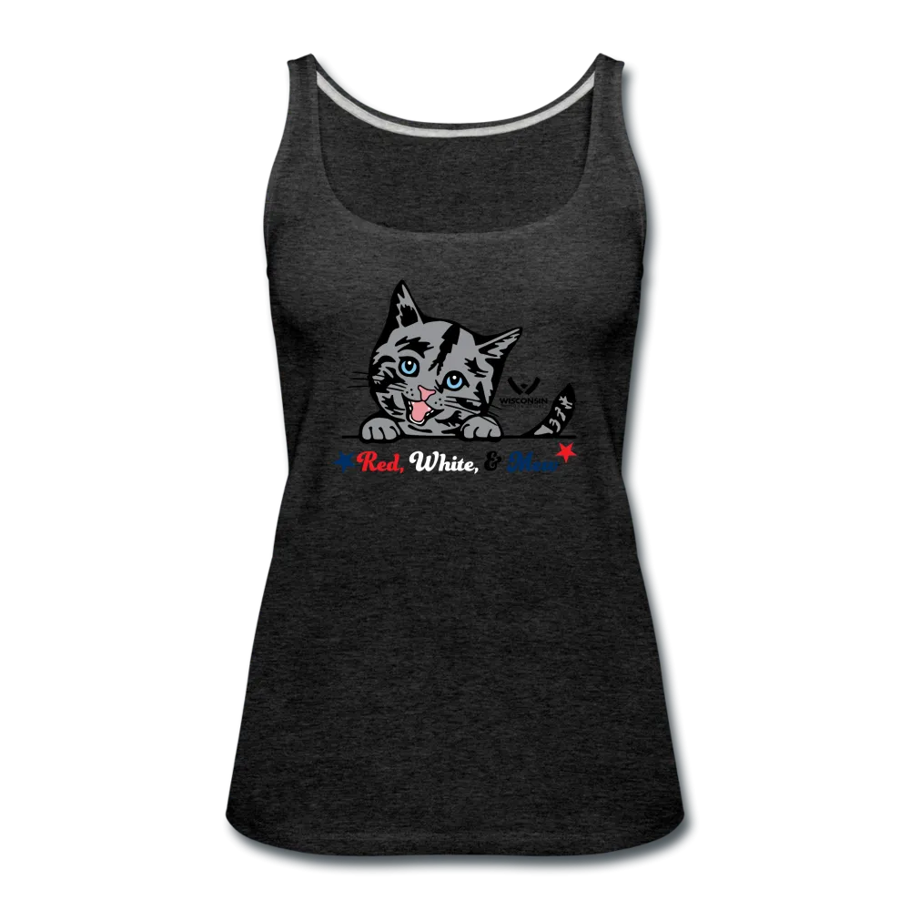 Red White & Mew Contoured Premium Tank Top