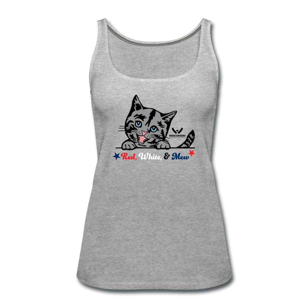 Red White & Mew Contoured Premium Tank Top