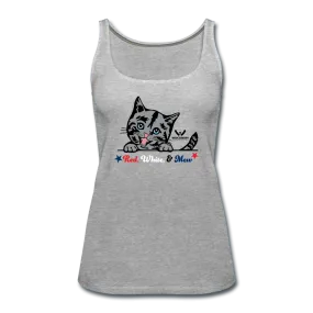 Red White & Mew Contoured Premium Tank Top