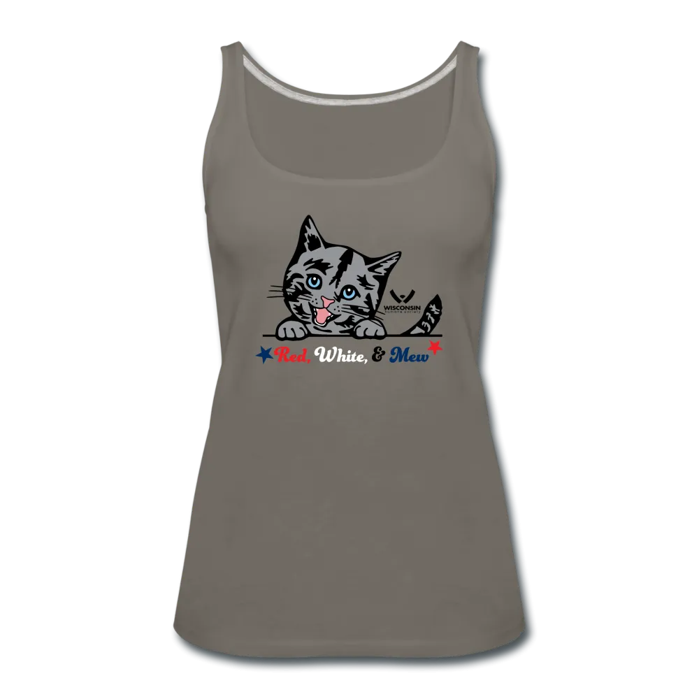 Red White & Mew Contoured Premium Tank Top