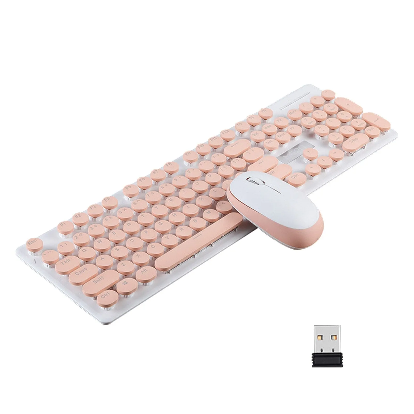 Retro Wireless USB For Laptop Non Slip Office Notebook Sensitive Home Computer Accessories Keyboard Mouse Set Ergonomic