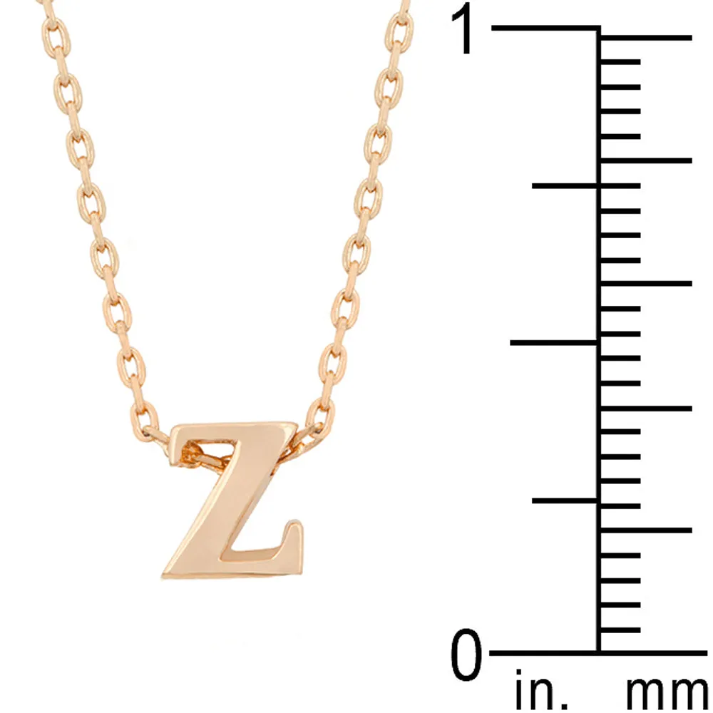 Rosegold Finish Initial Z Pendant