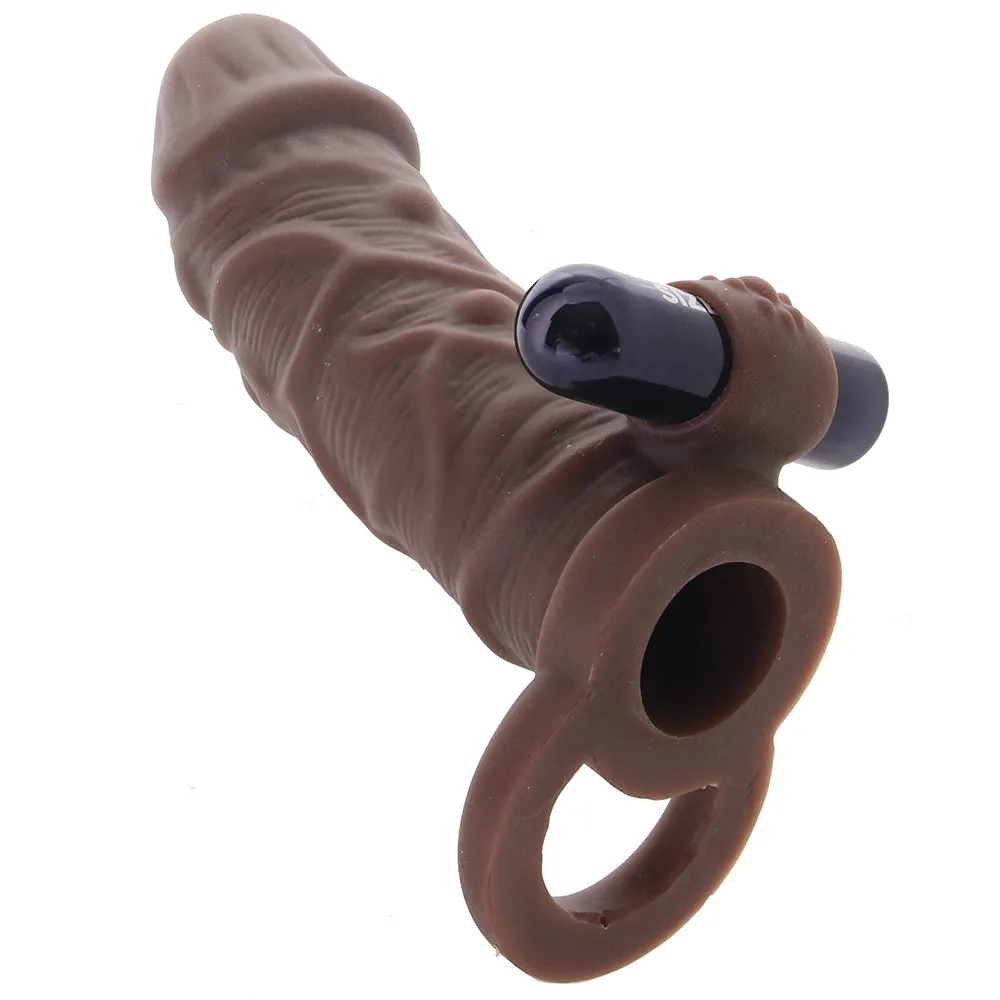 Size Up 1 Inch Realistic Vibrating Extender in Brown