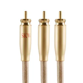 SKW SK1606003B Audio Cable 2RCA To 1RCA Male To Male 6N OCC With 24K Gold-plated