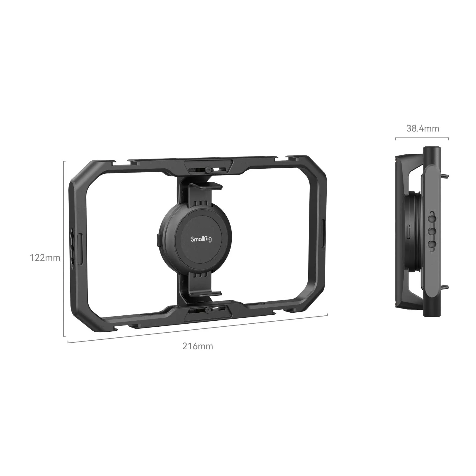 SmallRig Quick Release Universal Phone Cage for 2.5 to 3.4" Wide iPhone & Android Smartphone with 4x Cold Shoe Mounts & 12x 1/4"-20 Threaded Holes | 4299