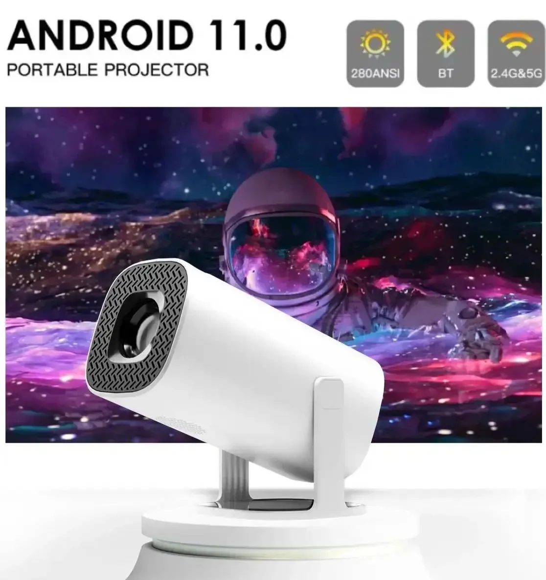 Smart Mini Android 4K Support Home Cinema Projector