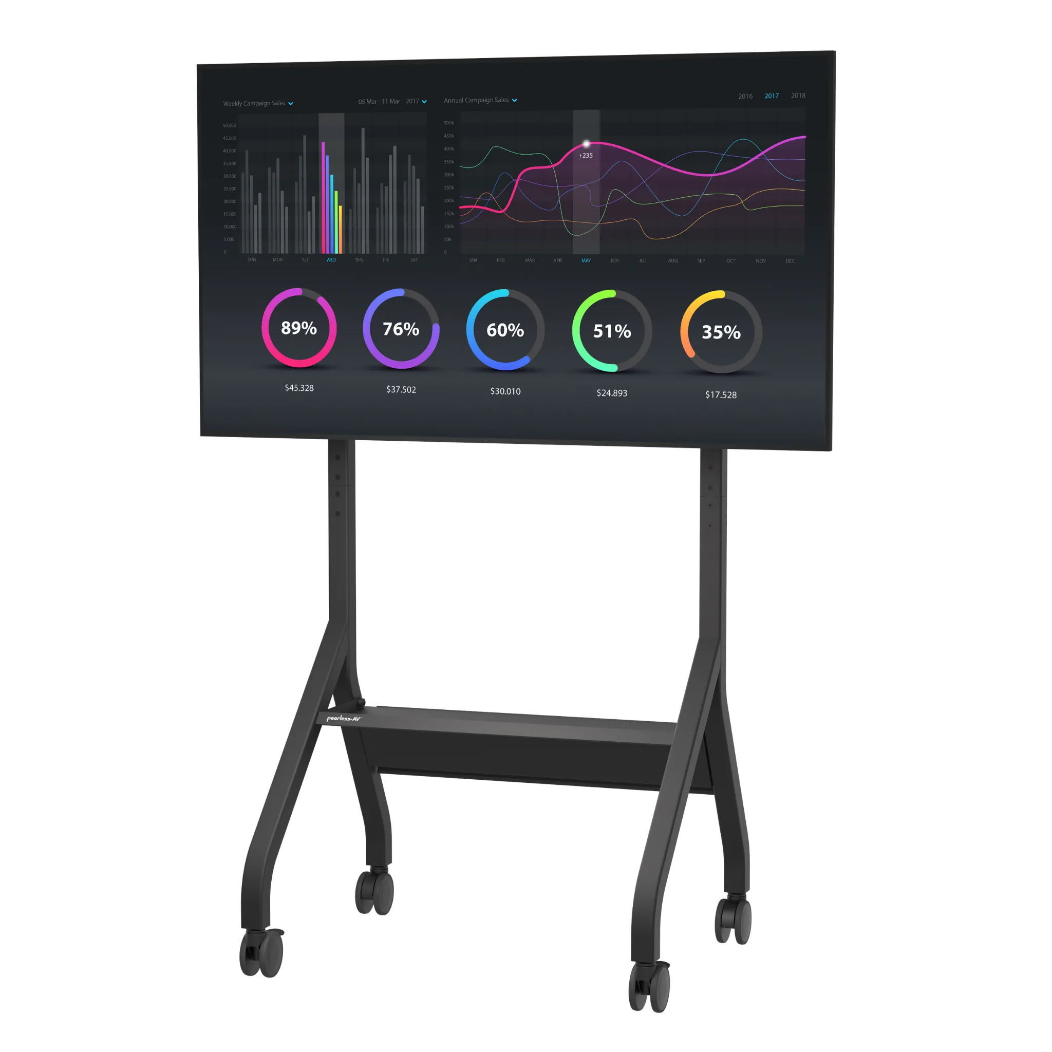 SmartMount® Flat Panel Cart for 55" to 110"  Displays