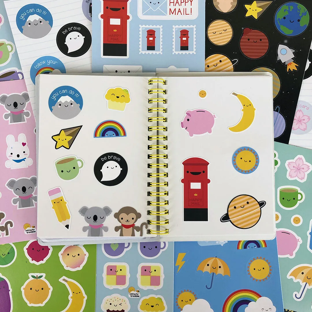 Solar System Kawaii Space Sticker Sheets